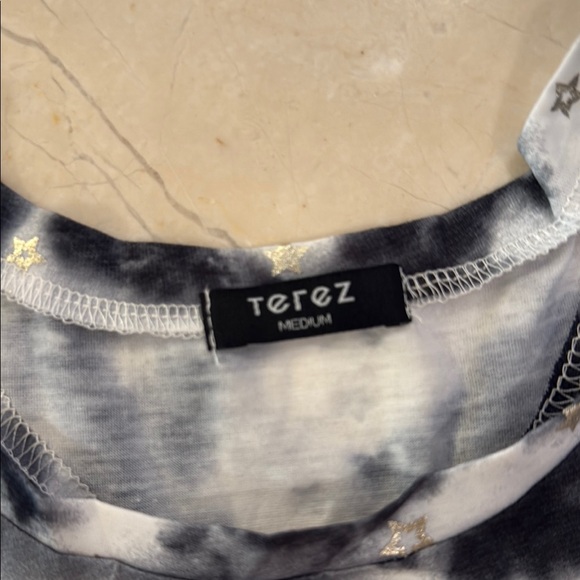 Terez Black and White Starry Tie-Dye Tank Top - Picture 2 of 7